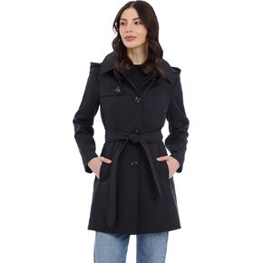 Michael Kors Women's Belted Raincoat with Detachable Hood