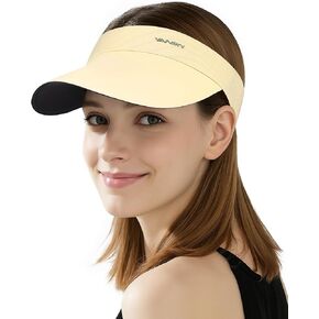 قبعة Sun Visor للنساء ، UPF50+ قبعات شمس سلسة الرجال النساء خفيفة الوزن قبعة ذيل حصان ممتدة للهواء في الهواء الطلق