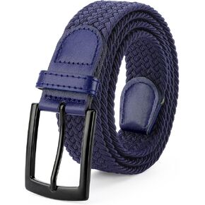 SUOSDEY Elastic Fabric Braided Belts for Men, Stretch Woven Belts for Golf Casual Jeans Shorts