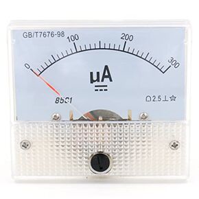 85C1-300μA Rectangle Panel Mounted Current Meter Ammeter Tester DC 0-300 μA Class 2.5 White