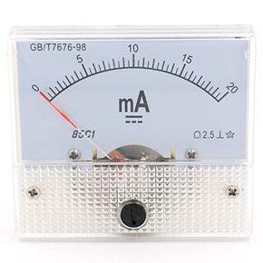 85C1-20MA لوحة مستطيل مثبتة على مقياس مقياس مقياس مقياس مقياس المقياس DC 0-20 MA الفئة 2.5 أبيض