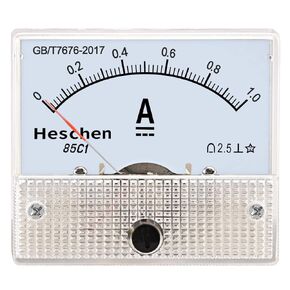 85C1-1A Rectangle Panel Mounted Current Meter Ammeter Tester DC 0-1A Class 2.5 White