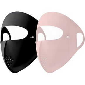 UPF 50+ Full Face Mask UV Protection Full Face Sun Shield, Breathable Cooling Ice Silk Summer Face Mask for Women & Men