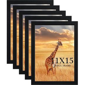 11x17 مجموعة إطار الصورة من 3 ، إطار خشبي 11x17 معرض الجدار ملصق صورة إطار أسود مع شاتر متينة plexiglass لعائلة تصاعد الجدار - صديق الزفاف أفضل هدية