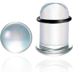 Doearko 16 PCS Glass Glass أذن مقاييس تمدد المقابس المريحة مقاييس جسم الأزياء