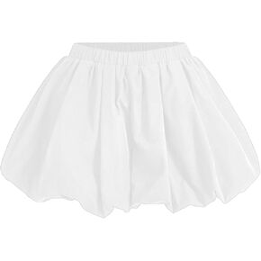Verdusa Girl's Y2K Bubble Skirt Cute Clothes Balloon Elastic Waist Ruffled Cute Mini Skirts Skort