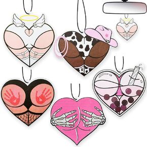 5pcs Conquette Girly Car Air Freshener Cute Pink Bow Cherry Automotive Accessories Car Interior Hanging Scents Decor for Women Teen Girls