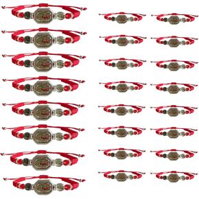 24PCS Virgin Mary Bracelets，Green Saint Jude bracelet Rosary Handmade Mexican bracelets,Virgen de Guadalupe Bracelet San Judas Tadeo Gift For Men Women