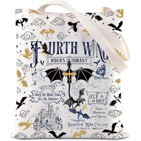 FW Merch FW Inspire Tote Bag Fly Or Die Quote Handbag Fantasy Reader Gift Dragon Rider Shoulder Bag