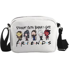 WCGXKO Novelty Gamer Gift Vedio Game Fan Gift Straight Outta BG3 Zipper Crossbody Bag