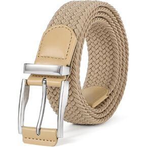 حزام Jasgood Stepridey مضفر للرجال حزام منسوج مرن لسروال الجينز 1 3/8 "الرجال غير الرسميين حزام الجولف ، صندوق هدايا in Kuwait