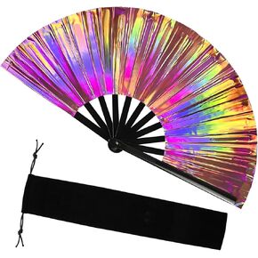 Folding Hand Fan Large Clapping Fans for Line Dancing Bulk, Foldable Craft Popping Sounds Chinese Vintage Festival Club Performance Party Favor Gift for Dance Enthusiasts