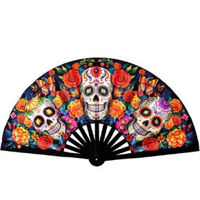 NYDOTD UV GLOW RAVE FAN كبير محمول يدوي مهرجان الخيزران 13 بوصة CLACK مروحة للرقص قابلة للطي مع طراز الفطر UV GLOW EDM المشجعين للرجال والنساء حزب الأداء