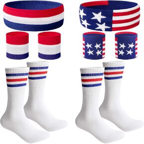 American Flag Sports Headband & Wristband-Striped Sweatband Set for Basketball, Football, Running, Gym & Exercise in Kuwait