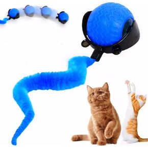 كرة قطة تفاعلية مع 3 طرازات تلقائية التلقائية لفة التيل التيل Cat Cat Cat Dog Cat Puzzle Toy Smart Fast Pet Toy للكلاب/القطط الداخلية (الأزرق)