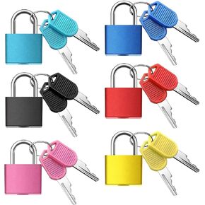 6Pcs Luggage Locks Small Suitcase Locks with Keys Plastic-Covered Mini Padlock for Suitcase Backpack Box Bag
