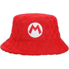 Super Mario Bros Logo Men's Checkered Bucket Hat