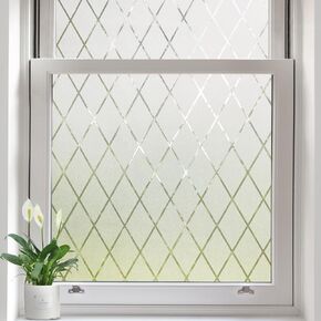 فيلم خصوصية النافذة Frosted Glass ثابت الشبكة الشبكة الزخرفية للحمام ، وينفد الأشعة فوق البنفسجية فيلم صقيع للباب الأمامي (17.5 × 78.7 بوصة) in Saudi Arabia