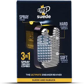 Crep Protect Suede Reviver - Suede Shoe Cleaner, Conditioner & Suede Brush for Suede & Nubuck Sneakers - Restores Vibrancy & Texture - Nourishing Suede Spray For Tired Footwear