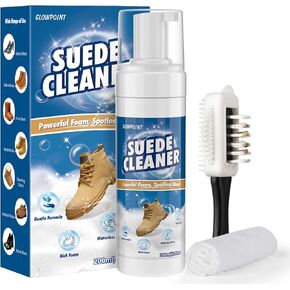 Suede Shoe Cleaner, 6.76Oz Suede and Nubuck Cleaning kit with Brush & Towel, Removes Dirt Stain for Leather, Boots
