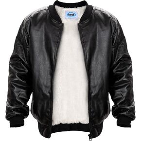 Boys Leather Jackets, Faux Fur Motorcycle PU Toddlers 4-14