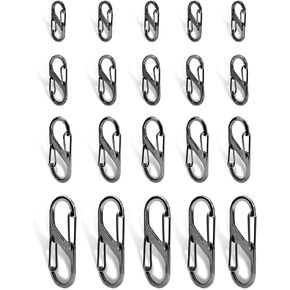 20Pcs Double Opening Lock Zipper Pull Replacement Clips, Zipper Locks Anti Theft Deterrent for Bag Luggage Pickpocket Backpack Purse Travel Suitcase (Black)