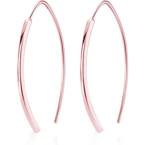 Sluynz Solid 925 Sterling Silver Bar أقراط للنساء المراهقات تتدلى أقراط الأسلاك الأسلاك الأقراط in Kuwait