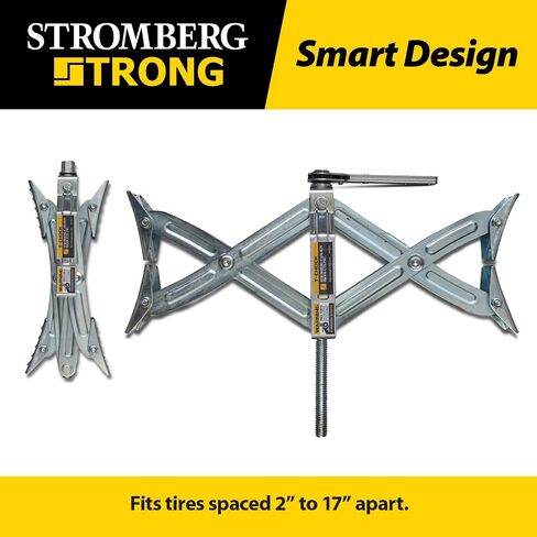 Stromberg Carlson JBP-T217.2 Tandem Axle T-Chock - Heavy Duty RV Wheel Chocks & Tire Stabilizers - Camper Wheel Chock Scissor Stabilizers for RVs, Trailers, and Campers- Fits Tires 2"-17" Apart 2-Pack in Saudi Arabia