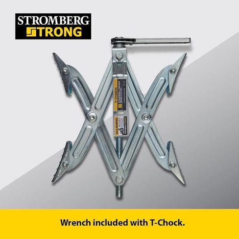 Stromberg Carlson JBP-T217.2 Tandem Axle T-Chock - Heavy Duty RV Wheel Chocks & Tire Stabilizers - Camper Wheel Chock Scissor Stabilizers for RVs, Trailers, and Campers- Fits Tires 2"-17" Apart 2-Pack in Saudi Arabia