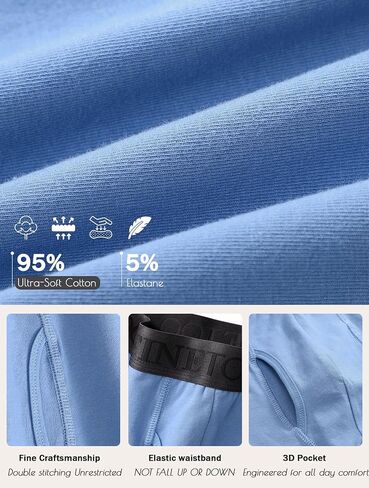 FINETOO Mens Underwear Boxer Briefs Soft Breathable Cotton Underwear Wide Waistband Men Underwear 3 Pack in Saudi Arabia