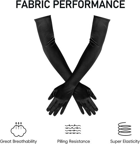 Garma Long Opera Gloves Women Formal, 1920s Satin Wedding Bridal Princess Dress For Women, Elbow Length 20inch in Saudi Arabia