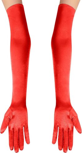 Garma Long Opera Gloves Women Formal, 1920s Satin Wedding Bridal Princess Dress For Women, Elbow Length 20inch in Saudi Arabia