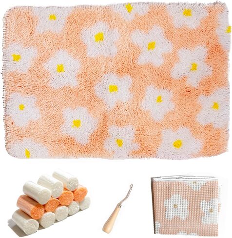 Craft Club Desceredelia Rug Kit Easy DIY Latch Hook Pre Cut Cut Yarn Color Vivid Proges Design for Home Office Kids Rooms Bathroom Comple in Saudi Arabia