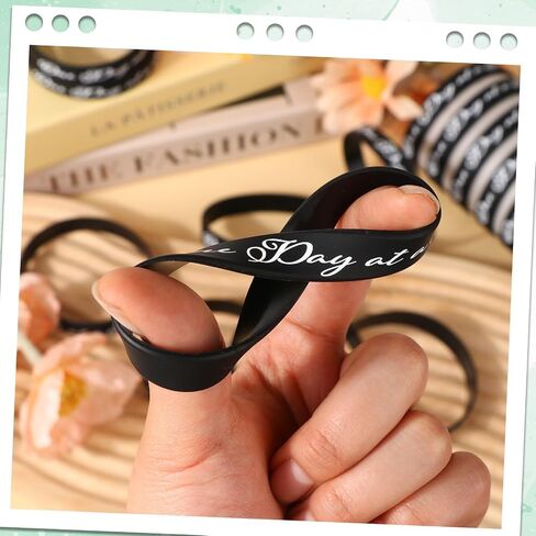 60 Pcs One Day at a Time Silicone Motivational Wristbands Black Inspirational Rubber Bracelets Sobriety Gifts for Addiction Recovery Sober Anniversary Alcoholics Anonymous Men and Women in Kuwait