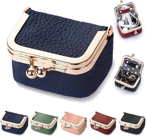 Zivyes Mini Jewelry Box Travel Small Coin Purse Organizer Case Genuine Leather Tiny Size in Kuwait