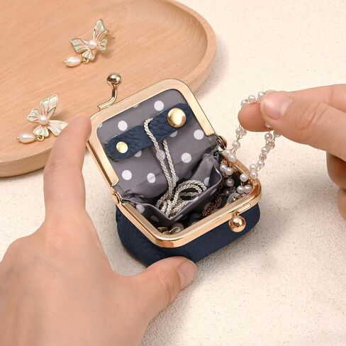 Zivyes Mini Jewelry Box Travel Small Coin Purse Organizer Case Genuine Leather Tiny Size in Kuwait