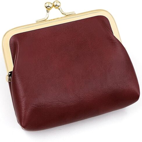 Women’s Small Coin Purse, Vintage PU Leather Change Purse, Coin Bag with Kiss Lock, Mini Coin Purse for Women- Green in Saudi Arabia