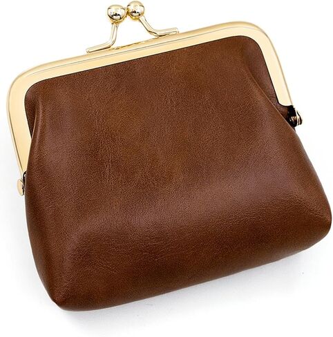 Women’s Small Coin Purse, Vintage PU Leather Change Purse, Coin Bag with Kiss Lock, Mini Coin Purse for Women- Green in Saudi Arabia