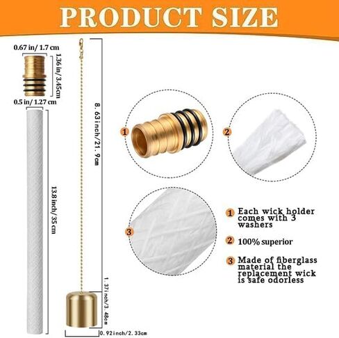 8 PCS Long Long Wine Bottle Lamp Tiki Torch Kit تشمل مجموعة مصباح زجاجة Tiki Torch Wick مع بديل Tiki Torch Wicks Piberglass و 8 أغطية لـ DIY Torch Torch Decor in Kuwait