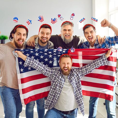 72 PCS رئيس الوطني Boppers استقلال عقال يوم العلم الأمريكي رئيس الرأس الأحمر الأزرق الأزرق الحزب 4 يوليو الملحقات للنساء المسيرات المحاربين القدامى حفلات حفلة in Saudi Arabia