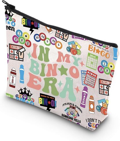 TSOTMO Bingo Player Gift Gambler Gift Lucky Bingo In My Bingo Era Bingo Bag للنساء محبي البنغو (BLK- BINGO ERA) in Saudi Arabia
