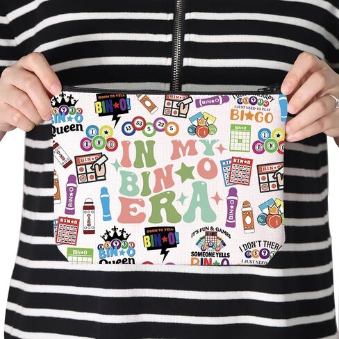 TSOTMO Bingo Player Gift Gambler Gift Lucky Bingo In My Bingo Era Bingo Bag للنساء محبي البنغو (BLK- BINGO ERA) in Saudi Arabia