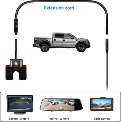4 Pin 16.5Ft Dash Cam Rear View Backup Camera Reverse Car Recorder Cable Extension Cord (4-pin 16.5ft) in Kuwait