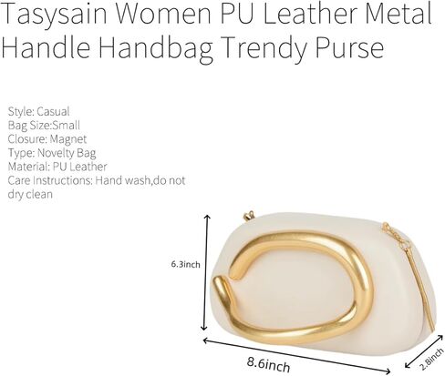 Women PU Leather Metal Handle Handbag Trendy Commuting Compact Stone Purse Hand-held Causal Shoulder Clutch Bag in Kuwait