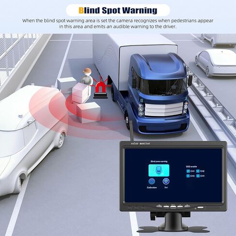 مجموعة كاميرا احتياطية لاسلكية ومجموعة شاشة OiLiehu، شاشة LCD عالية الدقة مقاس 7 بوصات مع هوائي، 2 × كاميرا رؤية خلفية لاسلكية، IP67، الإصدار الليلي، 12-24 فولت، مناسبة للحافلات وسيارات الدفع الرباعي والشاحنات والمقطورات in Kuwait