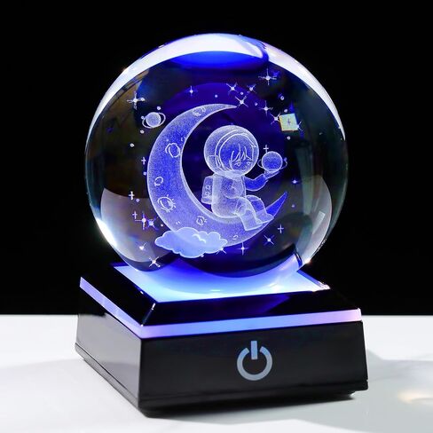 3D Solar System Model Crystal Ball 80mm 3.15inch - Outer Space Astronomy Gifts Room Decor Crystal Sphere Unique Gifts for Men Him Best Birthday Dad Physics Science Teacher Night Light Planet Lamp in Saudi Arabia