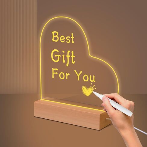 هدايا للنساء والرجال والفتيات - مصباح إضاءة ليلي مخصص DIY / لوحة رسائل مع قلم قابل للمسح، ديكور الغرفة/المنزل/المكتب، أفضل هدية لعيد الأم/عيد الأب/عيد الميلاد/الزفاف/الذكرى السنوية in Kuwait
