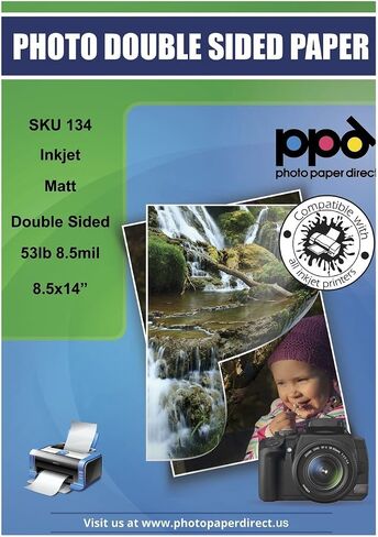 ورقة صور مزدوجة من جانب PPD ، ورقة كتيب غير لامع 11 × 14 لطابعة نفث الحبر ، 130 GSM ، 6.3 مل في المجلة ، النشرة ، العرض التقديمي ، البرنامج ، جاف ومقاوم للماء (100 ورقة) in Kuwait