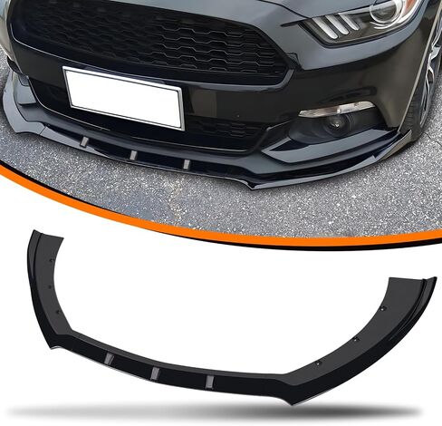 Car Front Spoiler Compatible with Ford Mustang 2015 2016 2017,ABS Front Bumper Lip Body Kit Spoiler,3pcs Glossy Black Car Splitter in Saudi Arabia