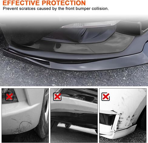 Car Front Spoiler Compatible with Ford Mustang 2015 2016 2017,ABS Front Bumper Lip Body Kit Spoiler,3pcs Glossy Black Car Splitter in Saudi Arabia